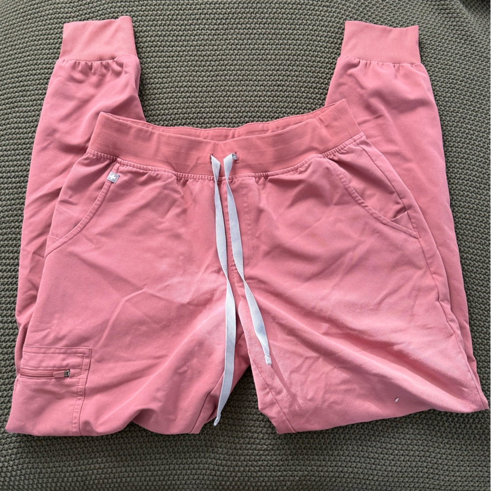 Figs Salmon Pink Jogger Scrub Pants - Picture 2 of 4